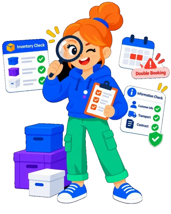 Illustration of the Control agent checking inventory and bookings.