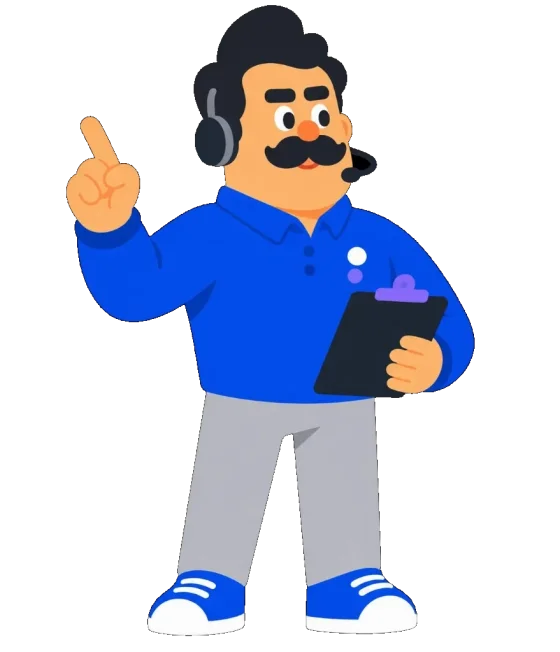Illustratie van de Manager-agent met headset en klembord.